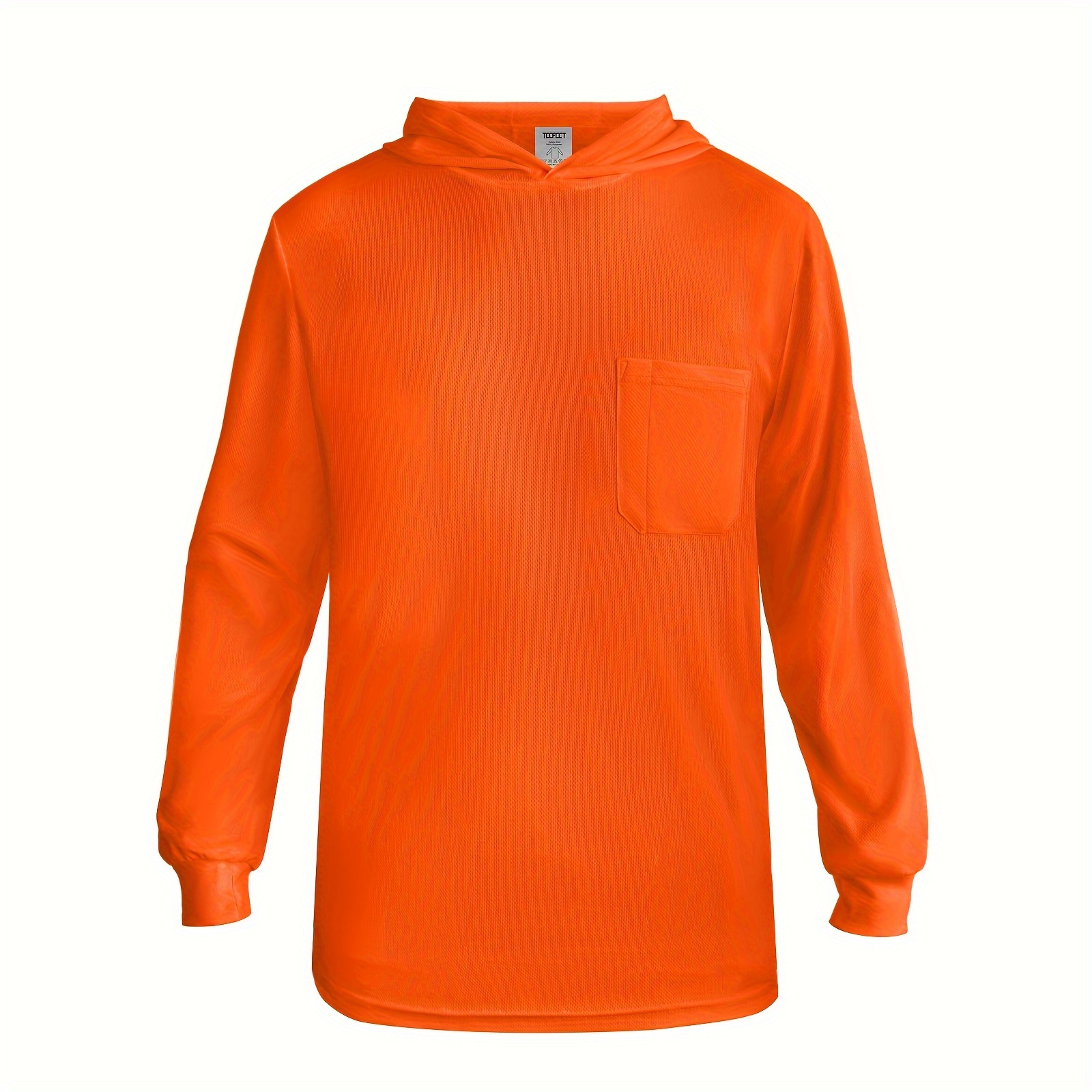 Men's High Visibility Long Sleeve T-shirt - Neon Orange, Large