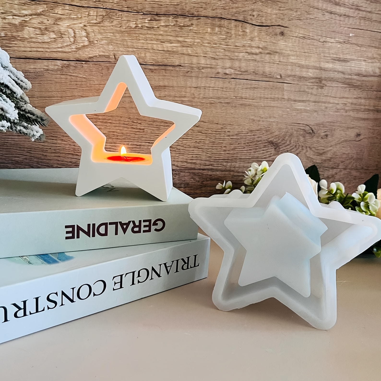 

Star-shaped Silicone Mold For Tea Light Holders - Candle Holder Casting, Christmas Decor Concrete & Plaster Craft Mould