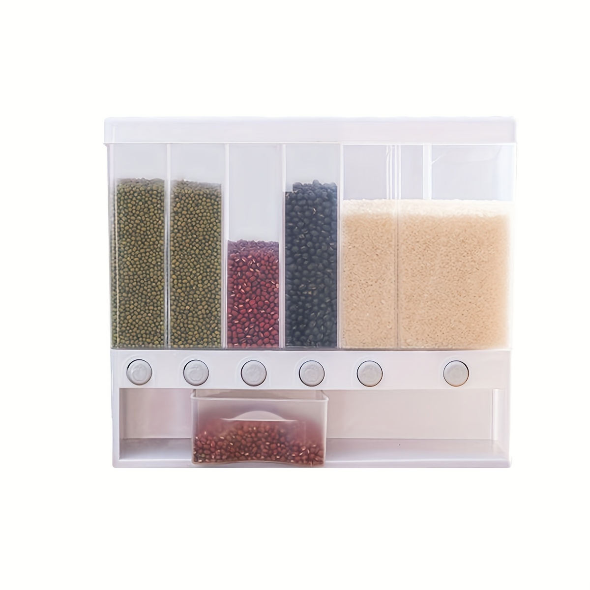 TEMU 1pc Wall-mountable Cereal Storage Container - Moisture-proof,, Moth-proof Rice Bucket With Divided Compartments For Household Pressure Rice