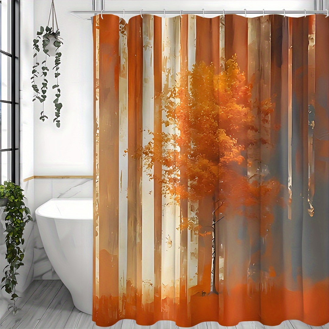 

1pc Pattern Shower Curtain Set, Shower Curtain 12 , Bathroom Decor Accessories