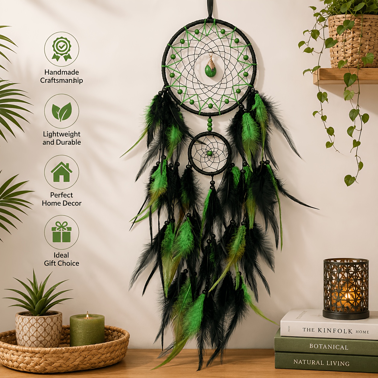 TEMU 1pc Bohemian Handmade Dreamcatcher, Wall Hanging Ornament, Tribal Style Decor For Home, Party & Festival Gifts, Mother's Day, Eid