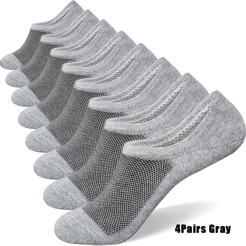 TEMU Men's Invisible Socks In 3/4/6 Pairs, Featuring A Low Cut Design With A Shallow Mouth, Made From High-quality Materials. Ankle Socks Are