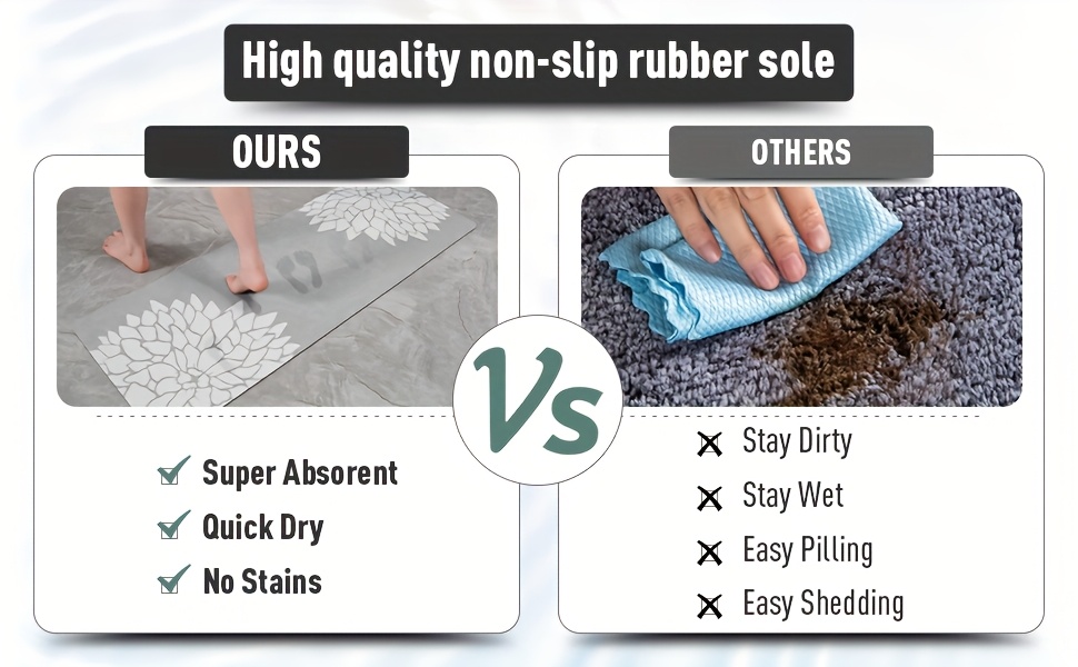 no stains bathroom runner rug bath mats for bathroom non slip super absorbent bathroom floor mat quick dry diatomaceous earth bath rug large bathmat bathroom rug 17 x47 Product details 3