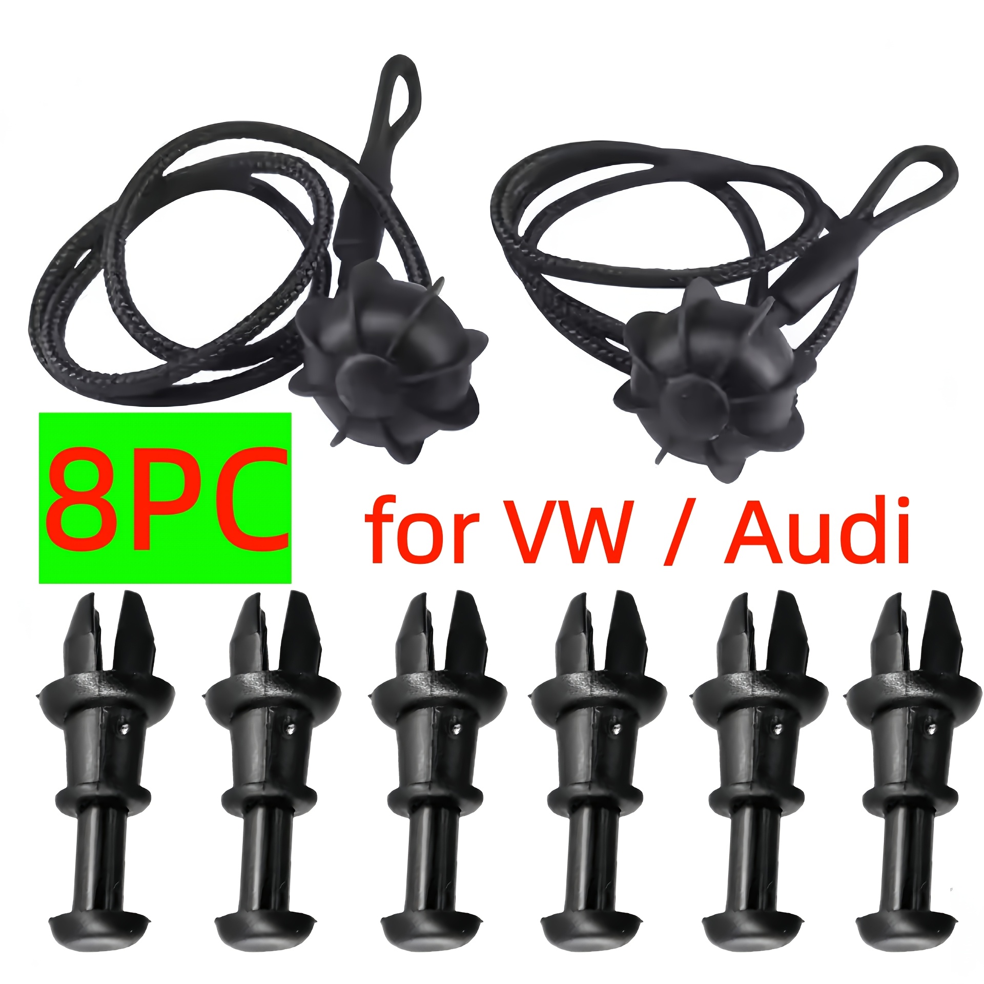 TEMU 8pcs Set Of Universal Synthetic Rubber Door, Tailgate, Trunk Lock Strap With Rope, Car Wrapping Rack Fixing Wire, Wine Cover Fixing Clip, 2