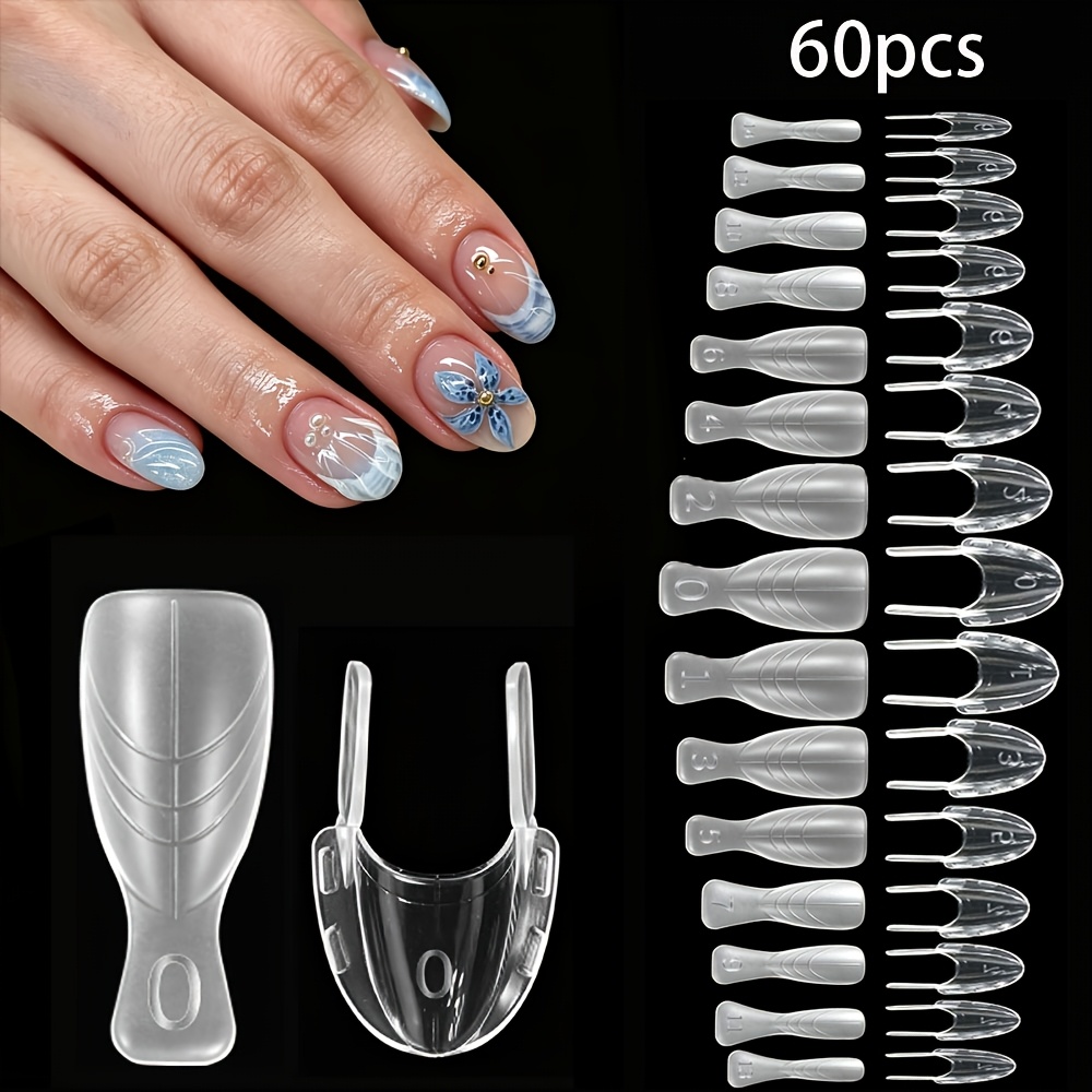 60pcs Double-Sided Handheld Abrasive Nail Lengthening Tools