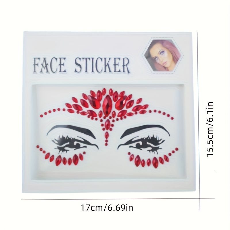 CVDYWDJIE 2 Ensembles D'Autocollants Pour Le Visage Rouge