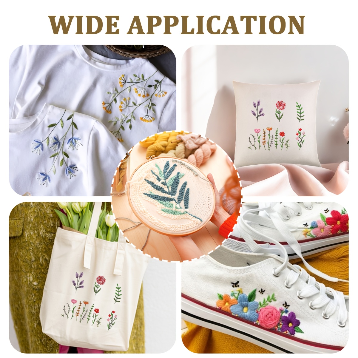 Embroidery Fabric Set, 3/7pcs 30x30cm, 7 Colors