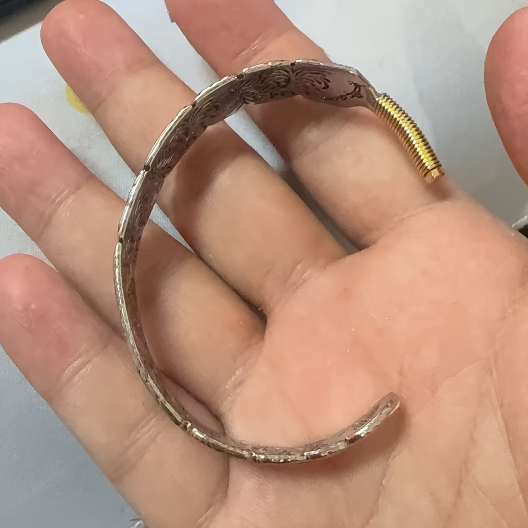 Adjustable Vintage Feather Cuff Bracelet for Men