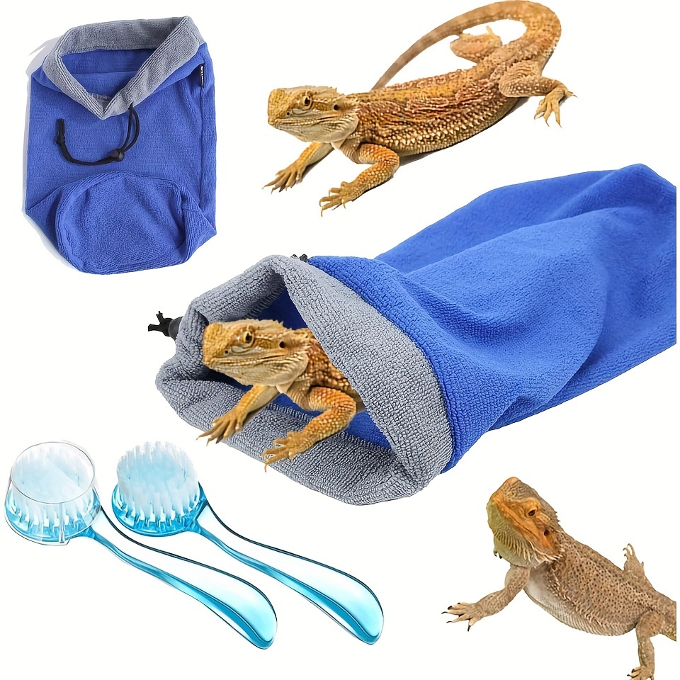 

Bath Towel Set 2 Bath Brushes, Drying Towel, Accessories, Towel Suitable For Geckos/lizards/ Geckos/