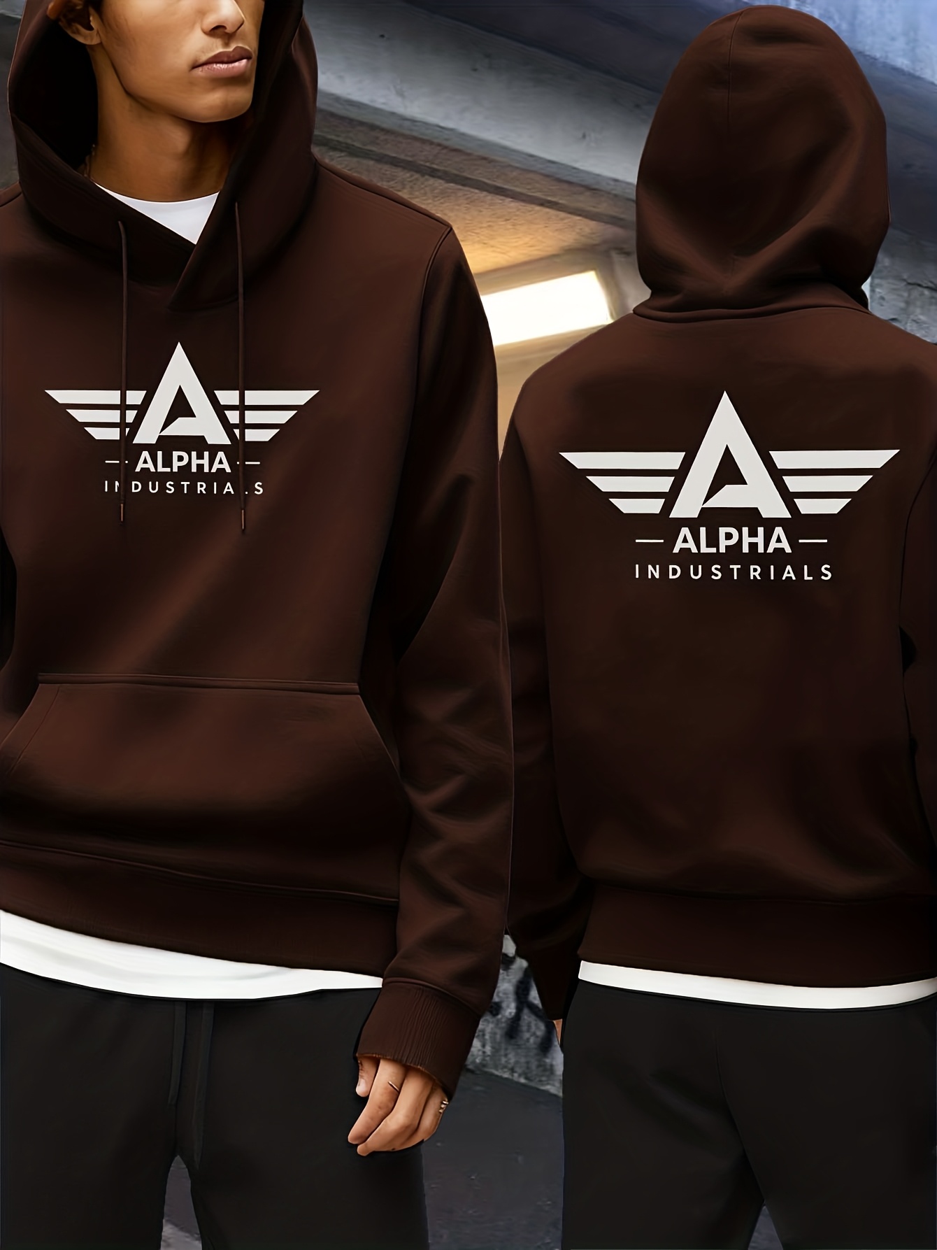 Pluche dikke wintersweater met capuchon voor heren