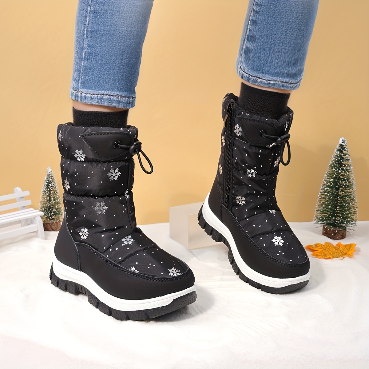 Meisjes Winter Sneeuwlaarzen - Verdikte Warme Anti-Slip Traction Tread