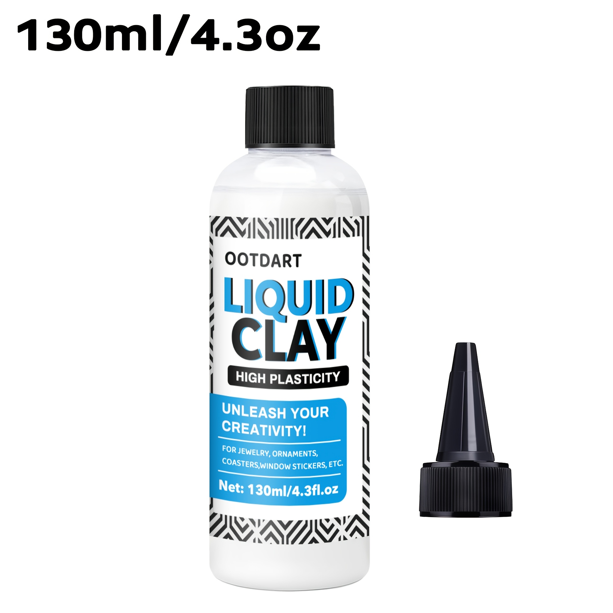 Image of Ootdart Liquid Polymer Clay | Oven-bake Compatible, Easy To Shape, Multi-mold Compatible, White, 60ml/130ml, Ideal For Enthusiasts, Education, And Crafting, Suitable For Beginners To Artists