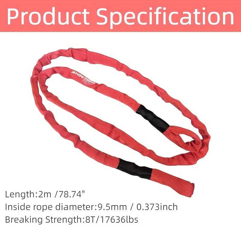 E-shop SPINNE rote 2m 78.74 Zoll Synthetische Baumzugseil mit Schutzhülle für Offroad ATV SUV Zubehör