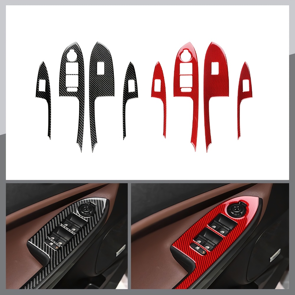 Suitable For Alfa 2010-2011 High-end Car Window Lift Button Frame With True Fiber Patch Decoration For Left-hand Drive