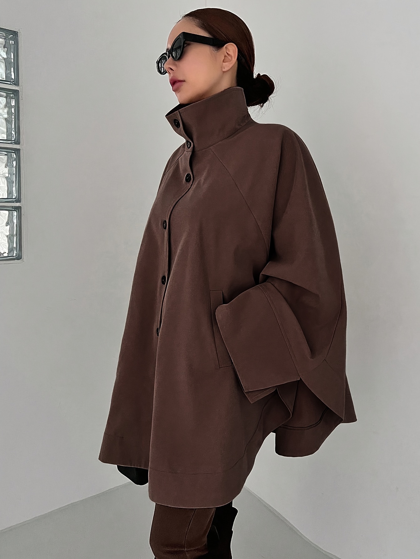 2024 dmsk elegantn lapaov kiltovka s batwing rukvem - bov voln kabt, prateln celoron univerzln svrchnk pro casual i formln outfity, stedovchodn styl, strukturovan silueta 2