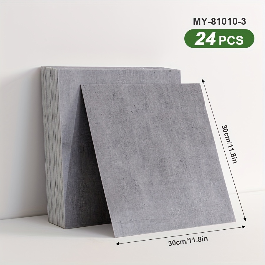 Image of 12/24pcs Self-adhesive Marble Pattern Tiles Sxp Wall Stickers, Peel-and-stick Floor Decals Easy Diy Operation Simple Suitable For All Indoor Spaces 30x30cm