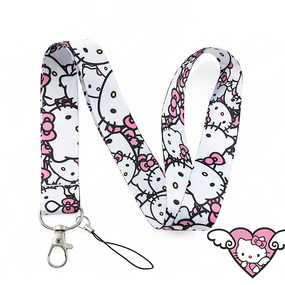 Image of Hello Kitty Lanyard With , Keychain Lanyard For Keys, Halloween, Valentine's Day Gifts, Souvenirs