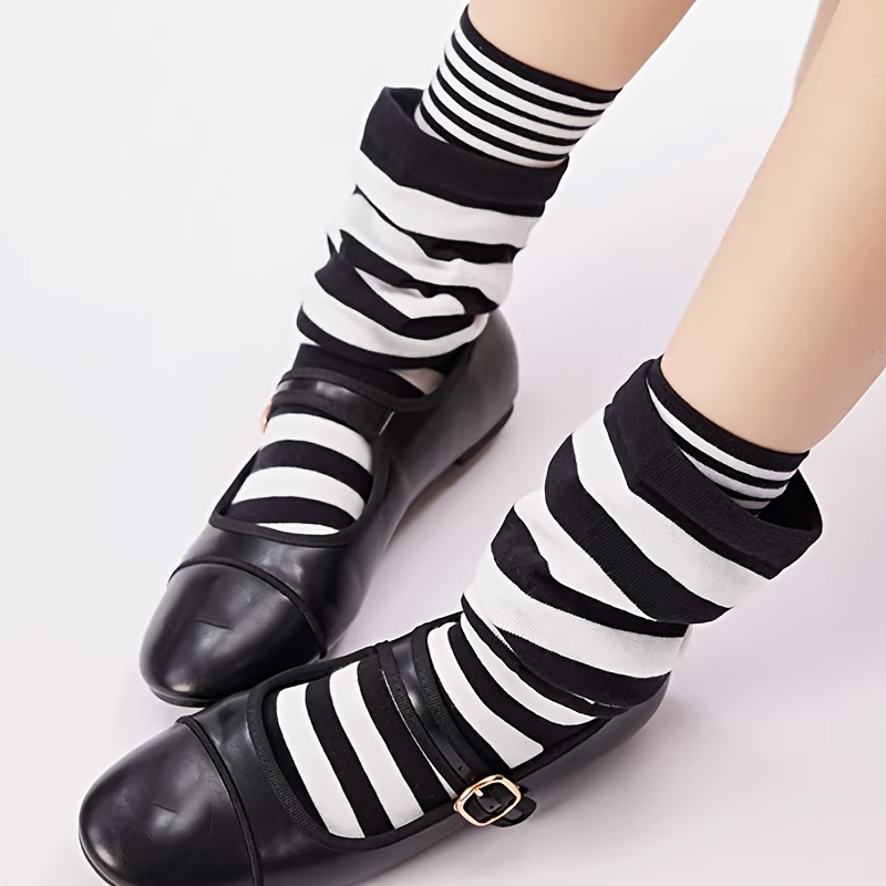 TEMU 1 Paire de Chaussettes Jeunes Pièces Épissées Rayées Cheville Adolescents Première Automne Rouge Vin Haut de Gamme avec Rayures Superposées