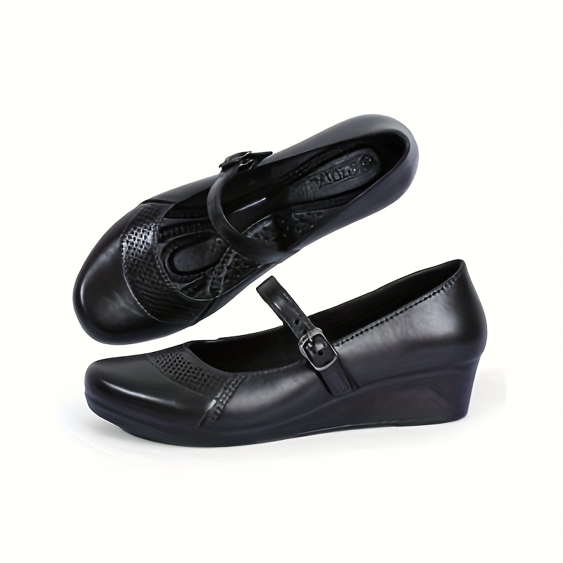 TEMU Women's Black Shoes 561#korean Fashion Rubber Black Shoes Student Shoes Formal Shoes High- Walking Shoes 085523