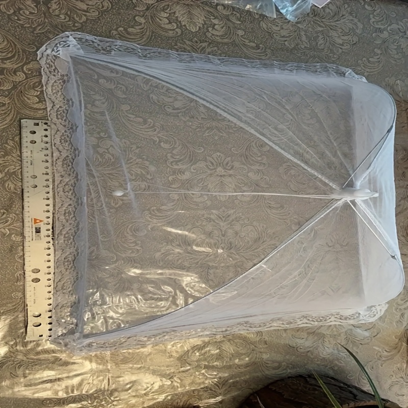 Large Pop-up White Mesh Food Cover Tent - Foldable, Washable & Breathable Insect Protection For Outdoor Picnics, Bbqs, Camping & Parties, Picnic Supplies, Elegant Table Accessory, Handcrafted Design