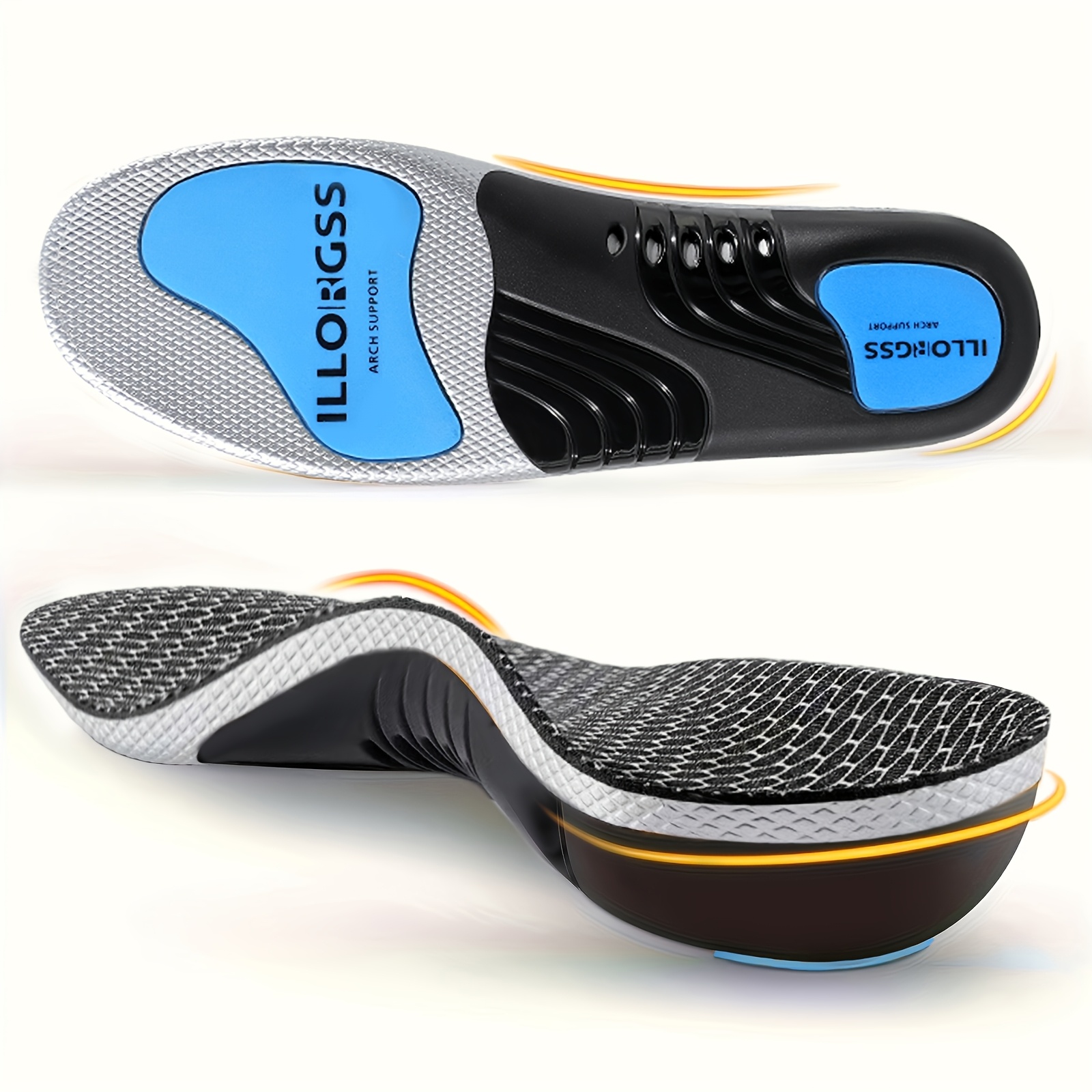 Image of 1 Pair Arch Support Insoles - Soft Pu Material, High Elasticity Shock Absorption, For Sports Shoes, Warm Shoes, Casual Shoes, And Daily Wear, Shoe Inserts|ergonomic Insole|soft Pu Insole