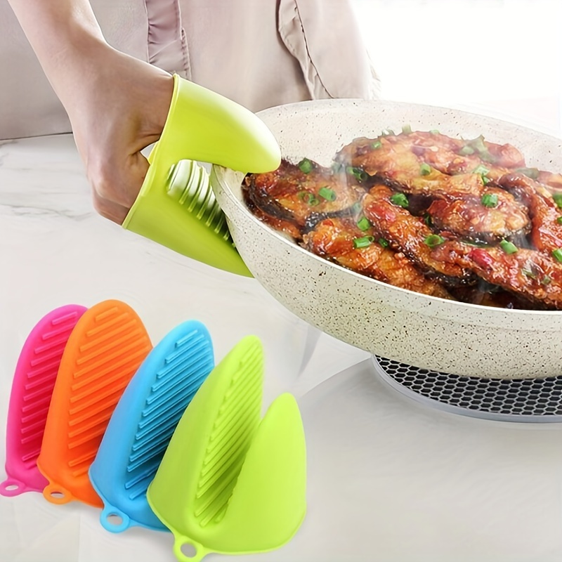 

Silicone Heat Resistant Pot Holder Clips - 2pcs Microwave Oven Anti-scalding Grips, Thickened Non-slip Kitchen Baking Tools