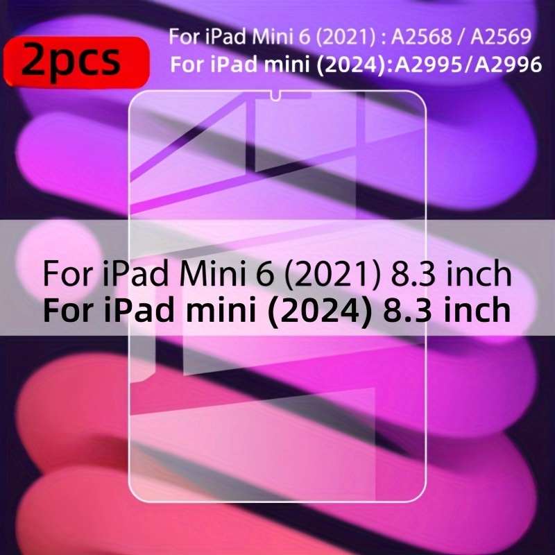 2pcs Tempered Glass Screen Protector For Ipad Mini 7 (a17 Pro, Model 2024)/mini 6 (model 2021), 8.3" & Mini 5/4/3/2/1, 7.9" - Installation