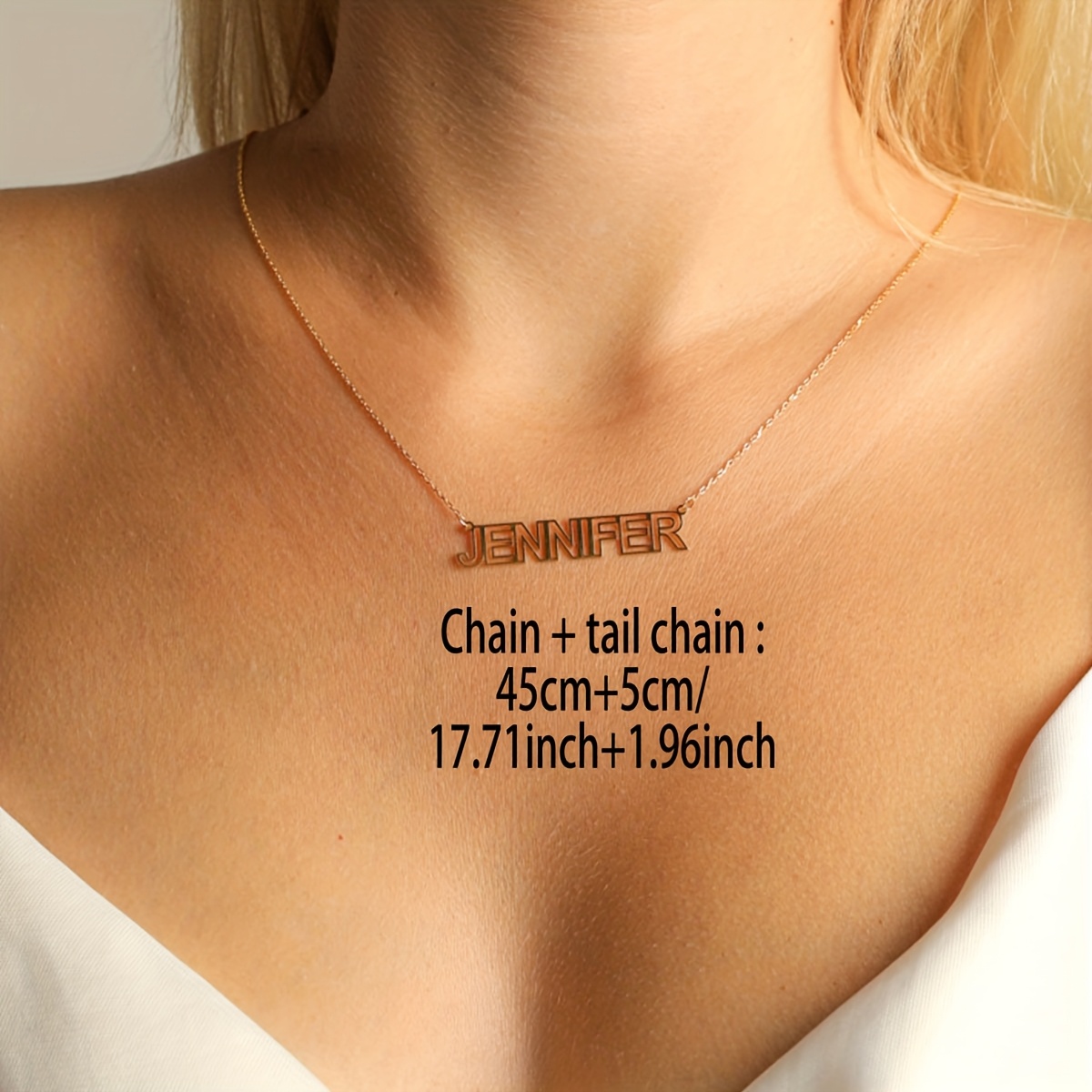 Customized Elegant Hollow Name Necklace in 18K Gold Plated