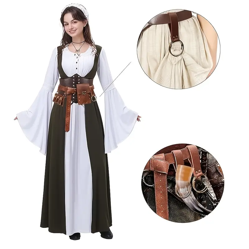 5pcs medieval renaissance costume set pu leather belt corset - Temu 5pcs medieval renaissance costume set pu leather belt corset - Temu