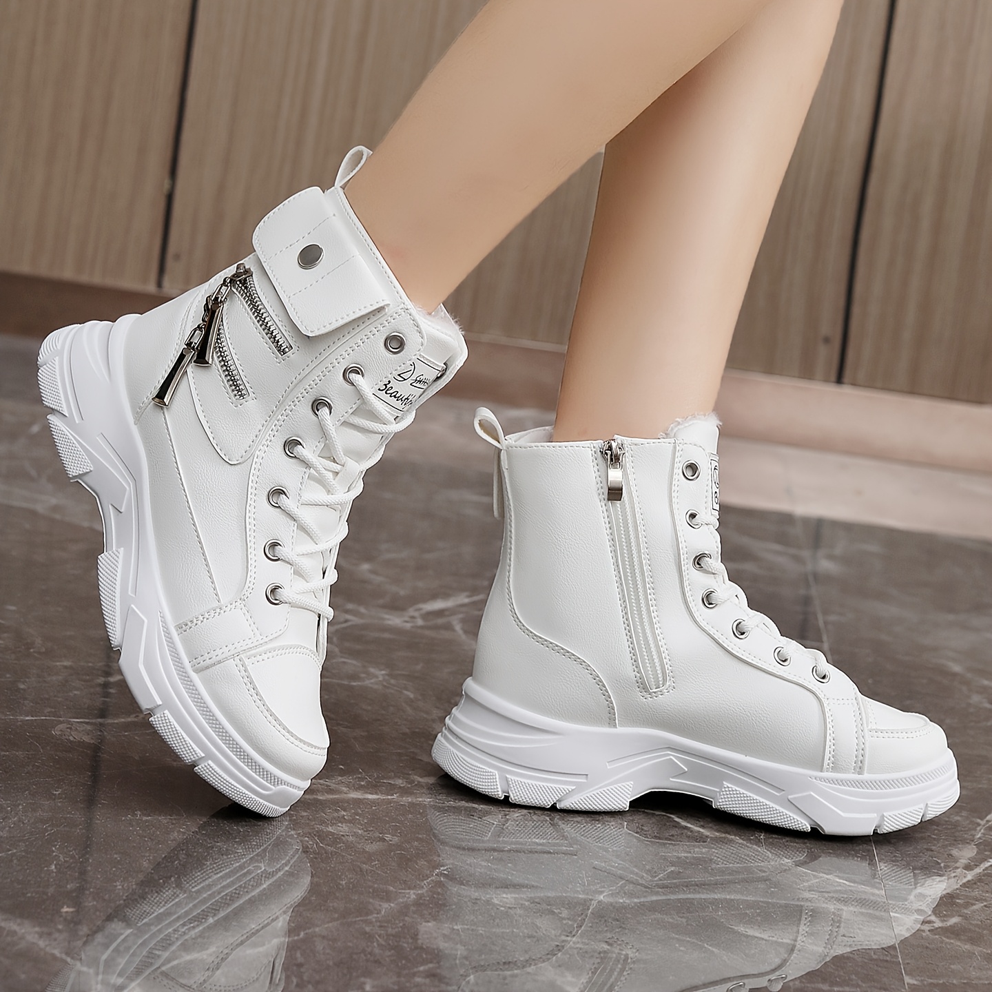 womens winter snow boots plush lining warm insulated side Temu