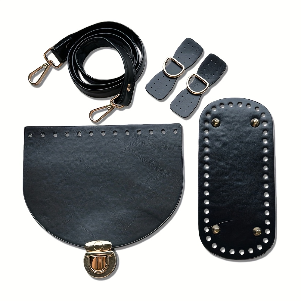 TEMU Set da 8 pezzi Borsine Intrecciate Invernali Kit Borsa all'Uncinetto Fai da Te Borse da Donna Fatte a Accessori in Pelle PU Stile Retr簷 Borsa,