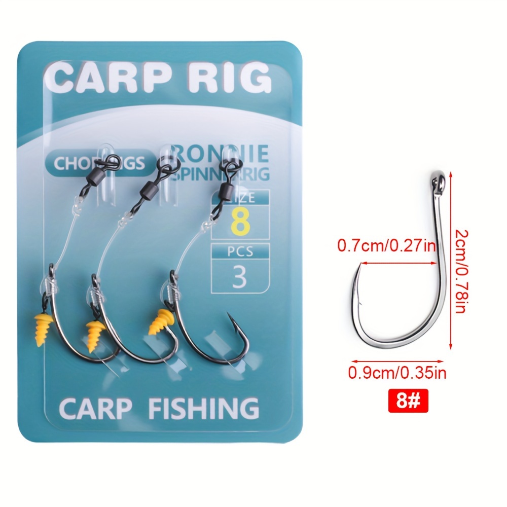 TEMU 3pcs Carp Fishing Line And Carp Fishing Hook Set Sea Fishing Float Bait Fishing Components Fishing Equipment Accessories