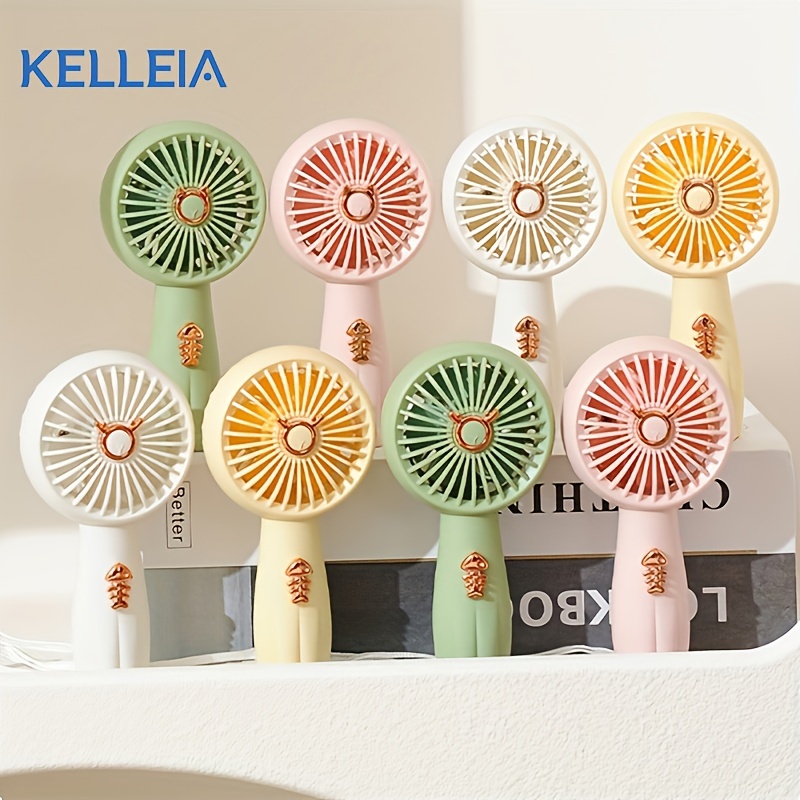 

Cartoon Small Fan Desktop Cute Mini Handheld Fan With Usb Rechargeable Summer Cooling Portable Fan