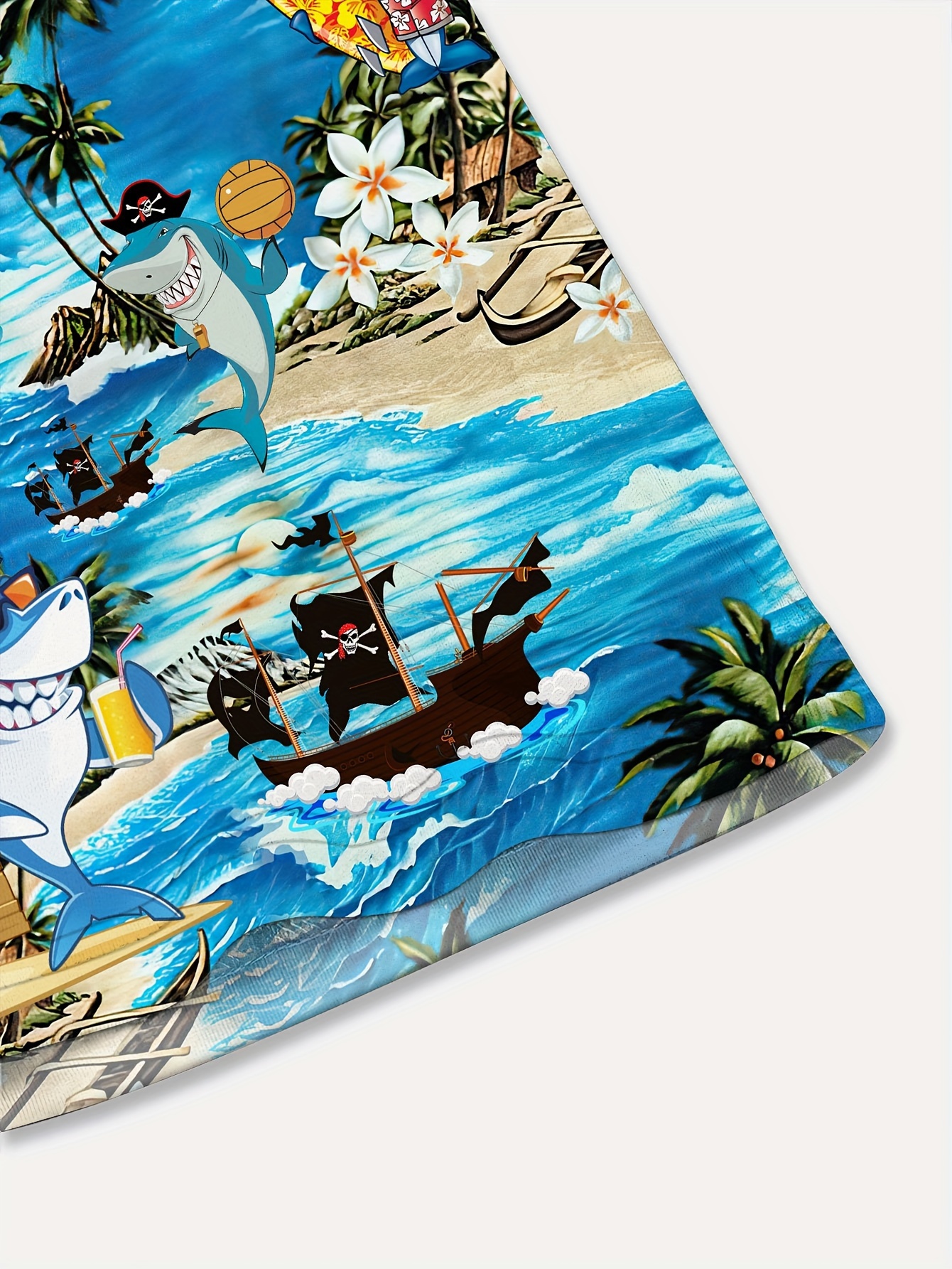 Men's Plus Size Tropical Hawaiian Shirt - Vibrant Flamingo & Cowboy Print, Short Sleeve, Casual Button-Up in Lightweight Polyester for Summer Adventures, PLUS SIZE