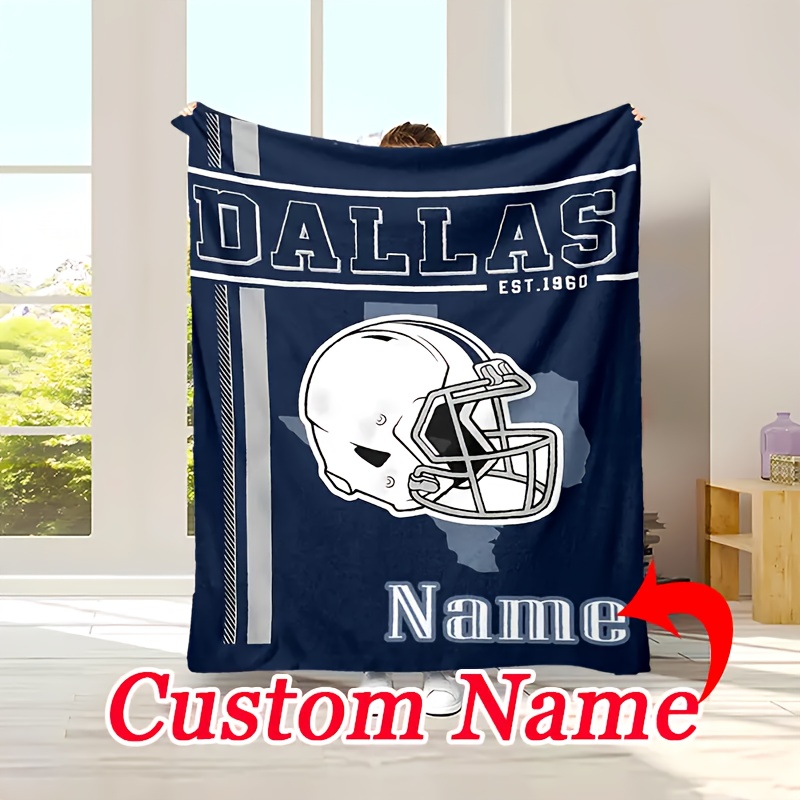 

Customizable Dallas Football Theme Flannel Blanket - Soft, Warm, Ideal For Napping, Camping, Travel | Perfect Christmas Gift For , Decor, Christmas Decor