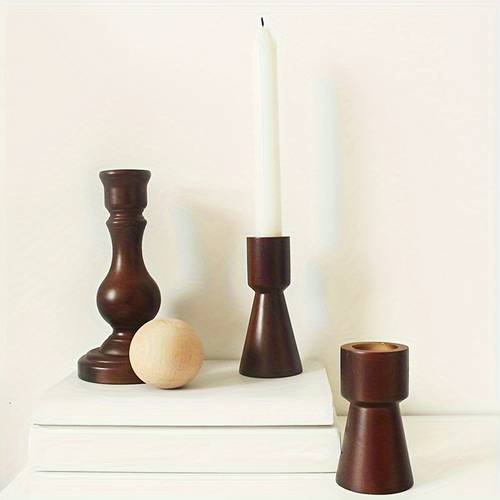 brown vintage make old wooden candlesticks halloween christmas decorations candlesticks restaurant table decorations wedding candlesticks