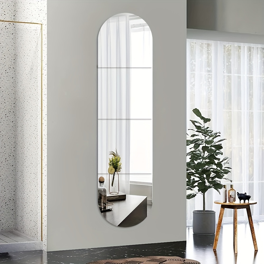 item picture full body  s for walls 12x12in 4pcs acrylic plexiglass   wall mounted full length frameless   makeup large long   for   workout gym hallway   floor tile