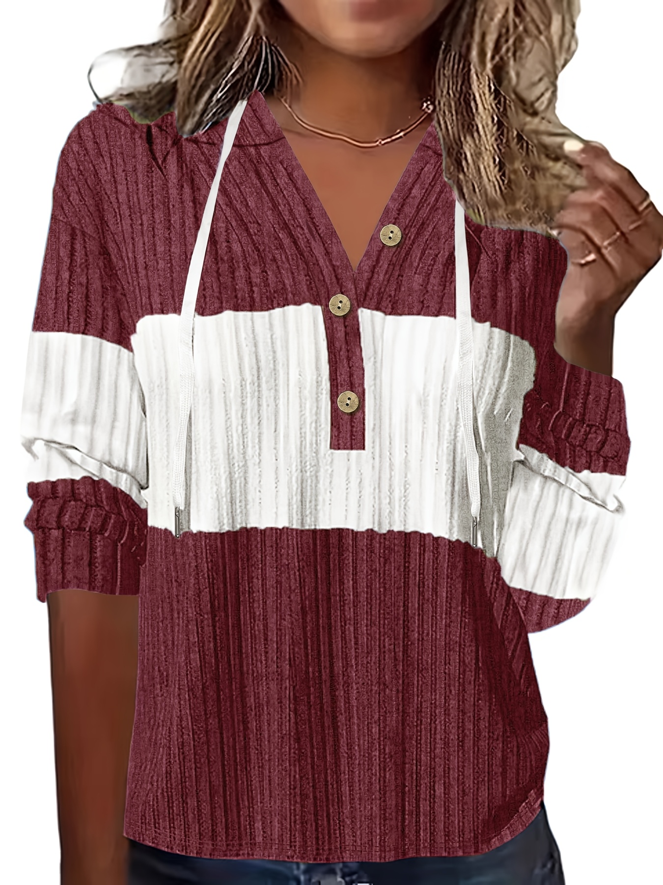 solid color contrast hoodie sweatshirt