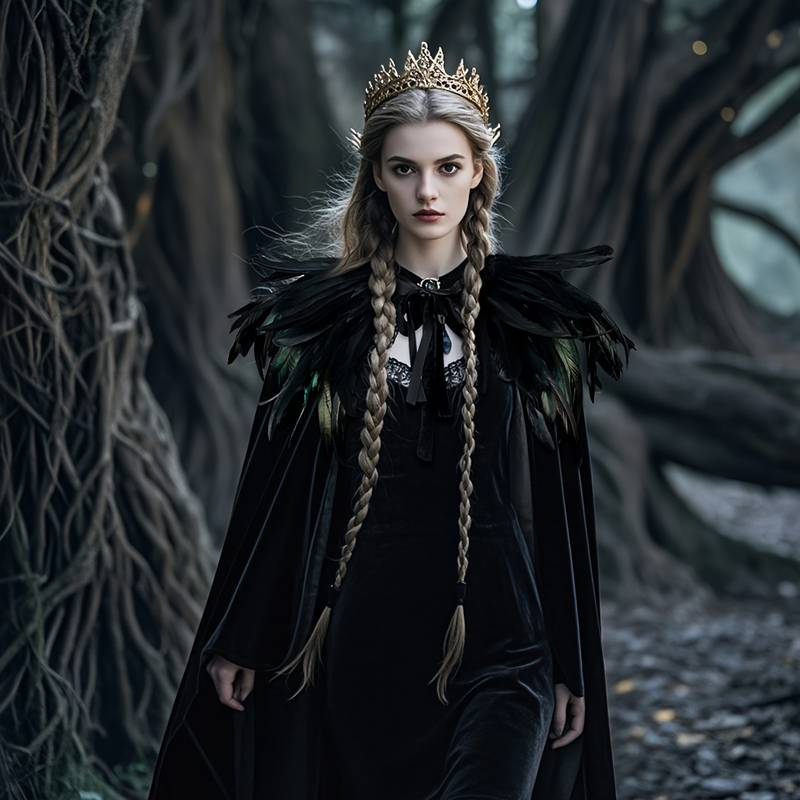 Cape à Plumes Noire Femme - Col Cygne/corbeau - Pour Carnaval, Halloween, Cosplay - Longueur 82 Cm, Réglable