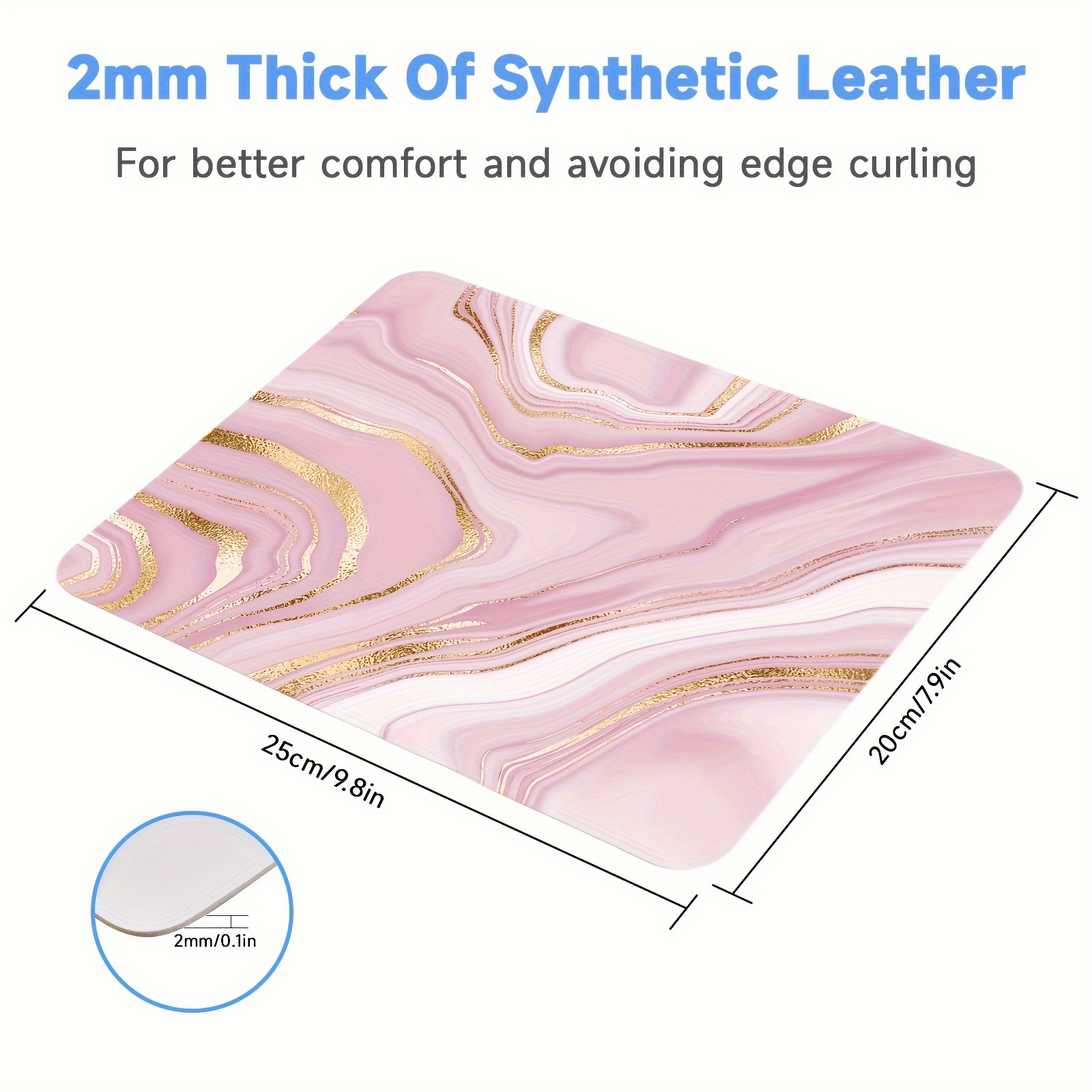 1pc Faux Leather Mouse Pad, Hd Printed Design, Water-proof And Non-slip, Decorative Accessory For Home, Office, Suitable For Computers, Laptops