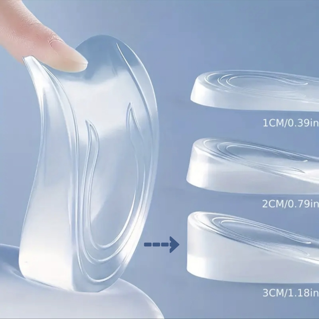 Invisible Height-increasing Insoles/transparent Half-size Inserts - , Non-slip Grip, And Shock-absorbing Rebound For Men And Women