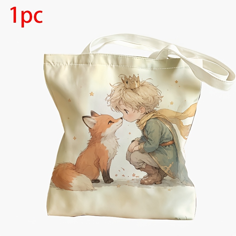 TEMU 1 pièce Sac LE , convient pour les vacances, les fêtes, sacoche spacieuse et durable avec imprimé et Renard, bretelles robustes, lavable à ,