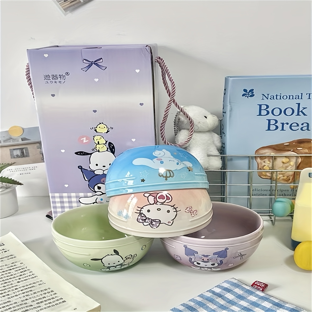 Licensed Cartoon Ceramic Rice Bowl High-looking Home Soup Bowl Noodle Bowl Couple Family Breakfast Bowl Gift Box Packaging