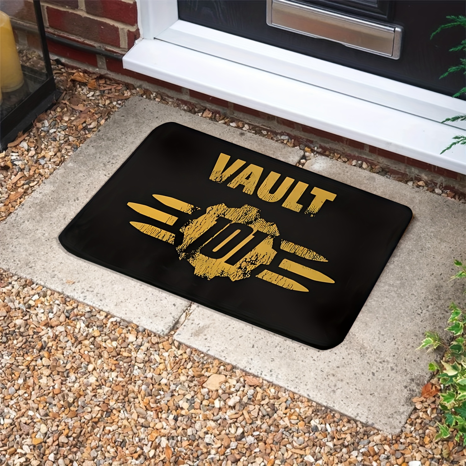 

Fallout Vault 101 Welcome Doormat, Machine Washable Non-slip Polyester Indoor Outdoor Entrance Mat, Home Decor Rug For Front Door, Kitchen, Porch - Rectangle Game Mat