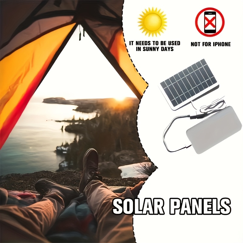 1 portable solar panel usb charger for camping travel and emergencies for flashlights and fans details 4