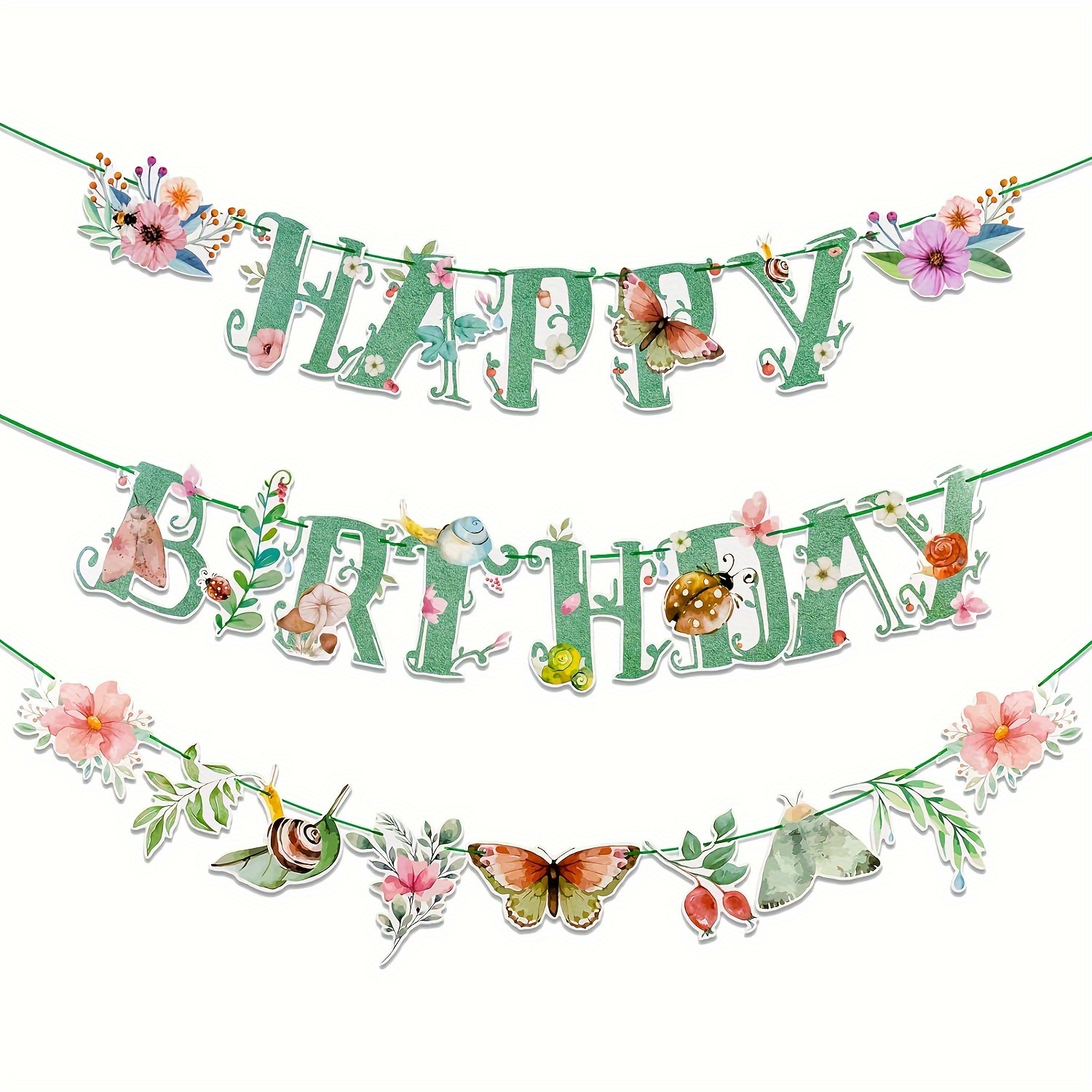 Banner With Butterflies & Flowers - Versatile Party Decor For , Pre-