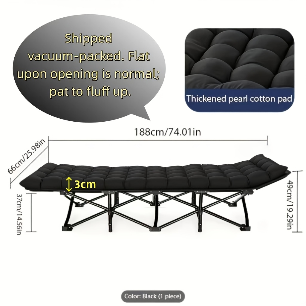 Portable Office Folding Bed - Heavy-duty , Multi-use For Home, Office & Outdoor, Perfect For & Relaxation - Compact, Modern & Durable