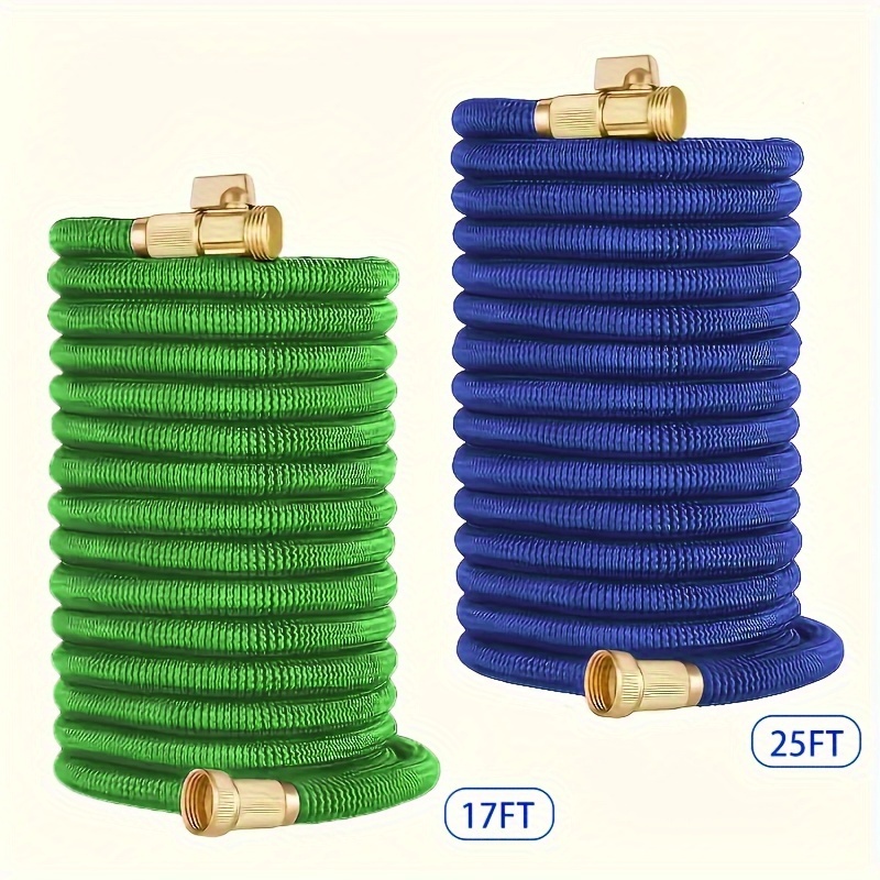 

2- Hose Set, 17ft & 25ft, - Hose Brass Fittings, 3/4 , -free, , For Car , Watering, / Use