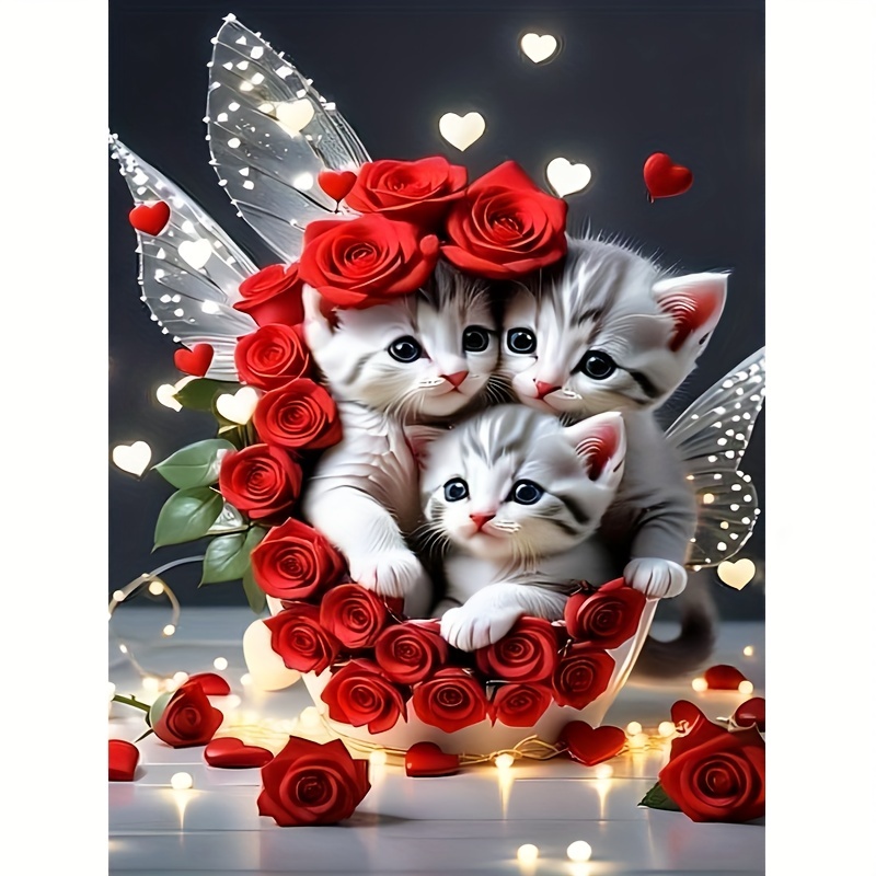 1pc Pattern, 5d Diamond Painting Kit -- Round Diamonds, Frameless Canvas Craft, Ideal For Decor And Holiday Gifts