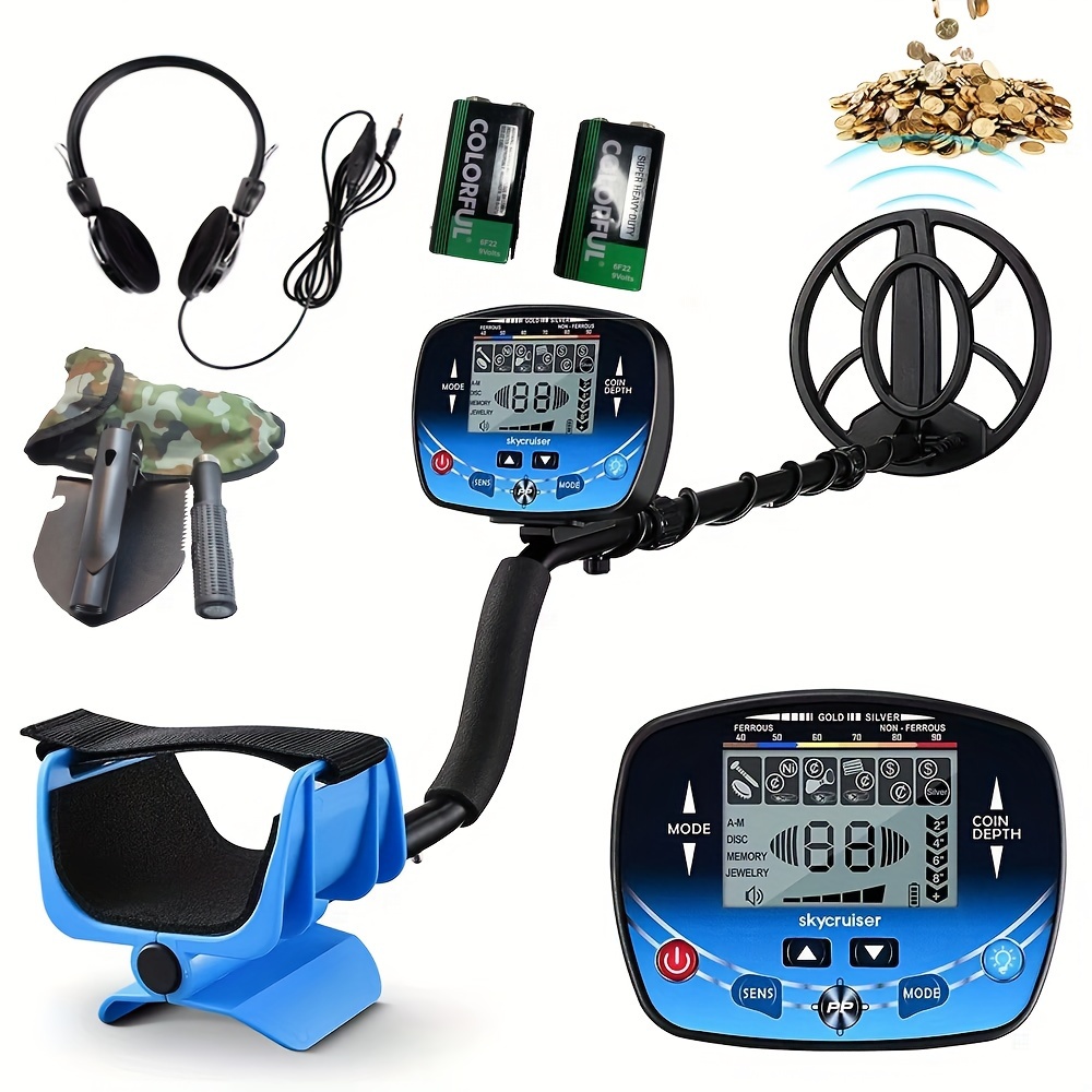 

Professional Underground Metal Detector With Lcd Display, 9.8" Search Coil, Adjustable Stem, , For Adults, High , Performance, Anti-interference, , For 14+